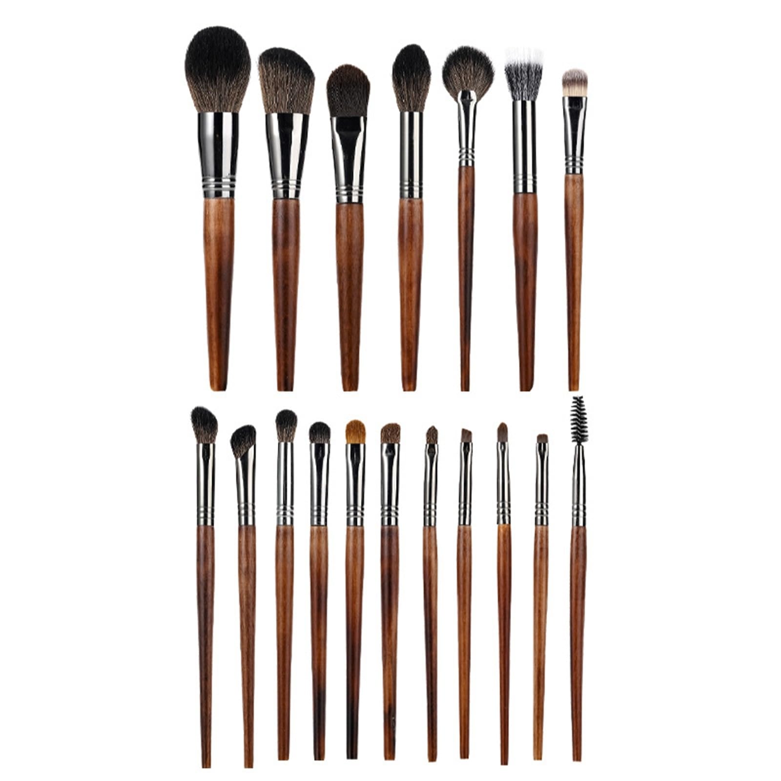 Juego de Brochas de Maquillaje 18 Cosméticos Base Maquillaje Sombra de ojos Brocha alto brillo Suave Profesional(Brow)