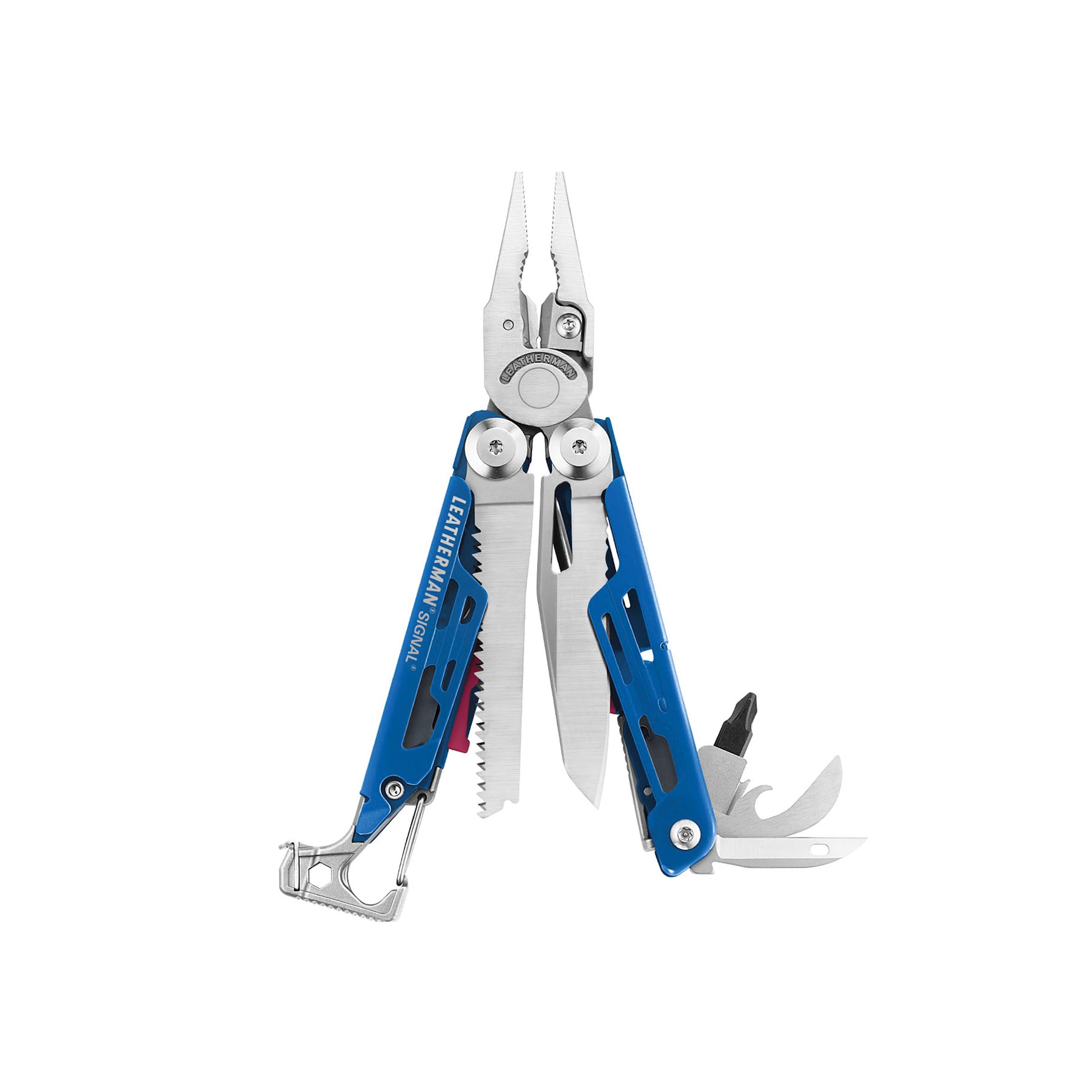 LEATHERMAN, Signal, 19-in-1 Multi-tool for Outdoors, Camping, Hiking, Fishing, Survival, Durable & Lightweight EDC, Made in the USA, Blue/Red