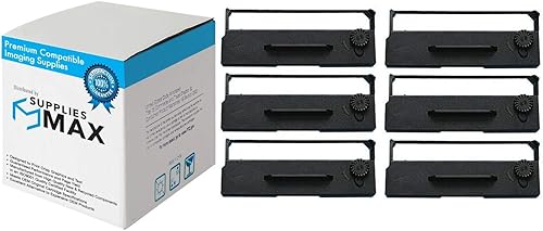 Repuesto compatible para Porelon 11777-US cintas de impresora P.O.S. negras (6/PK), repuesto a ERC-27B / 29001B