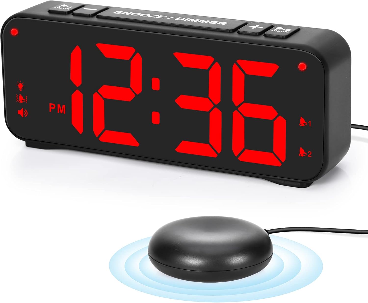 Sukeen Vibrating Alarm Clock for Heavy Sleepers Dual Alarm Clock