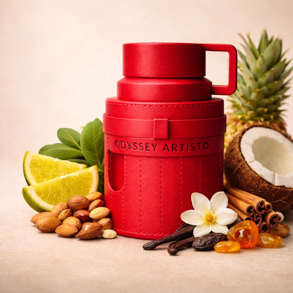 Odyssey Artisto Eau de Parfum Hombre 100 ml | Perfume Árabe Amaderado Dulce | Incluye Atomizador Recargable Drikanbest 5 ml