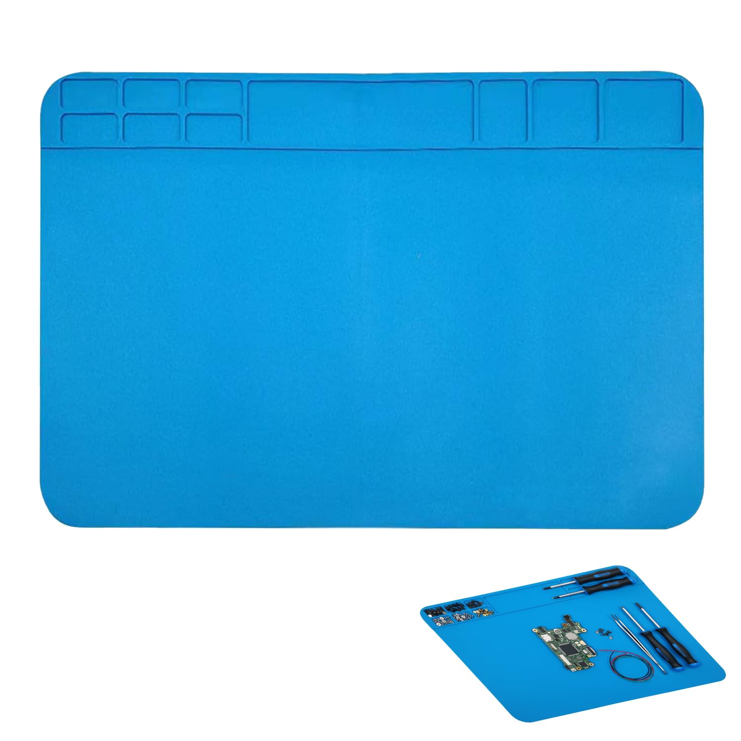Soldering Mat, Magnetic Anti-Slip Waterproof Repair Mat, Premium Heat Resistant for Computer Cell Phone Laptop Repair,BGA Soldering Gun Iron Workbench Protection（35.5”×12”）