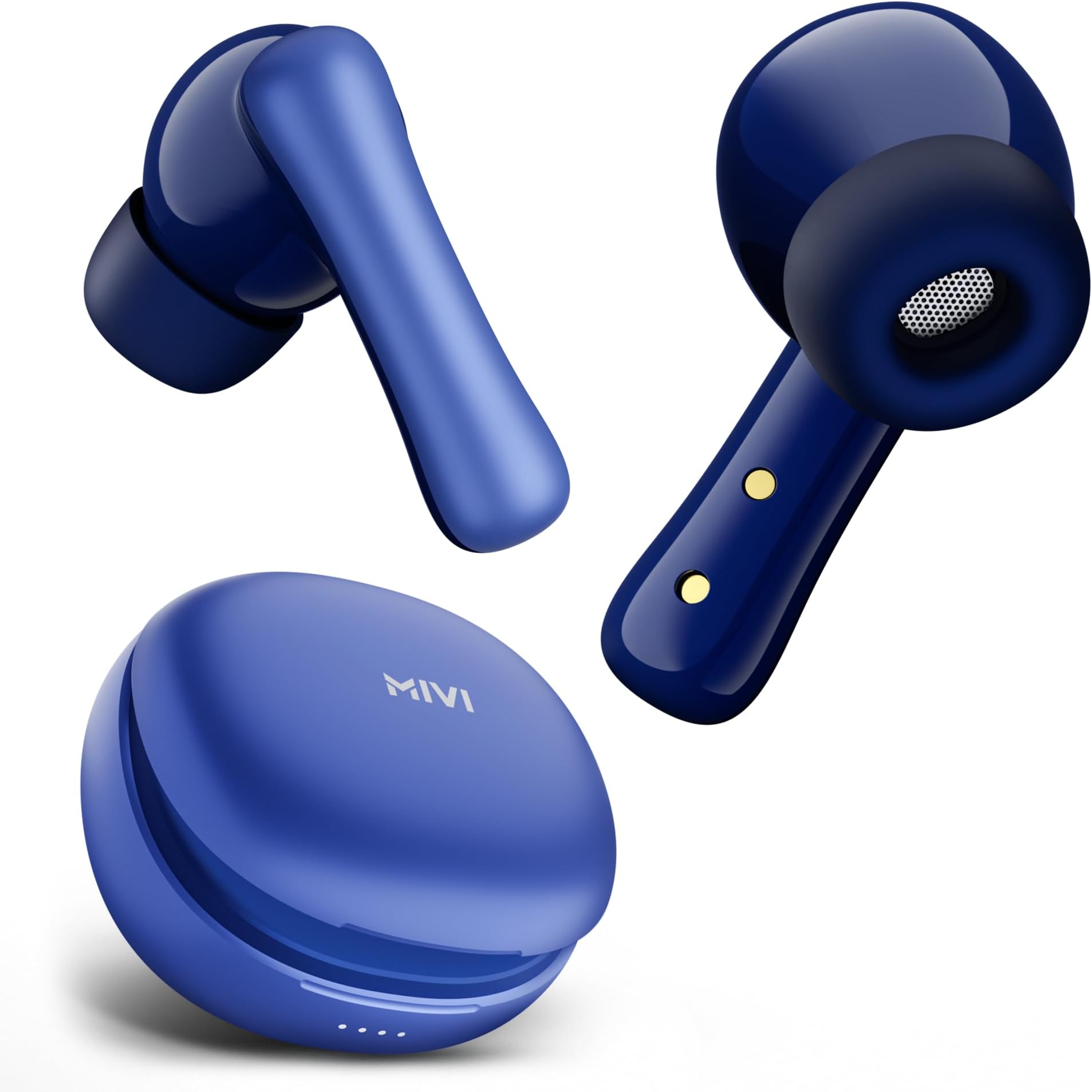 DuoPods i2 True Wireless Earbuds, 45+ Hrs Playtime, HD Call Clarity, Fast Charging, Type C, 13mm Bass Drivers, IPX 4.0 Sweat Proof, BT v5.3, Made in India Earbuds - Blue