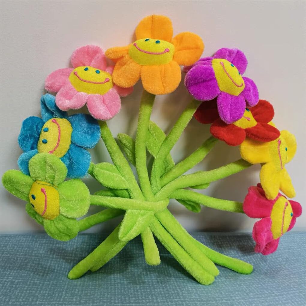 8 Fibbie Per Tende A Fiore Di Sole In Peluche - Fermacortine Morbidi Con Steli Flessibili, Decorazione Per Finestre, Regalo Casa - 6