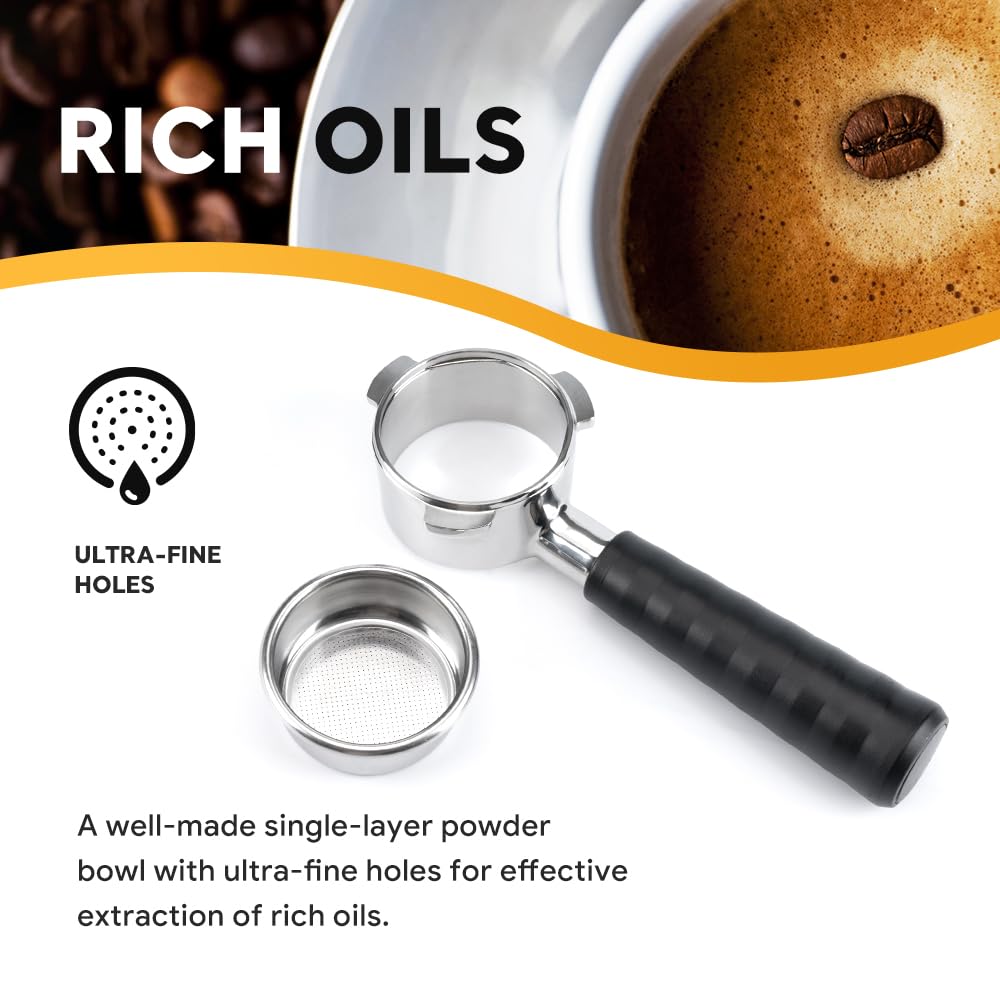 Portafiltro senza fondo da 54 mm per macchina da caffè espresso Breville Barista Express, BENFUCHEN Bottomless Naked Portafilter compatibile con Breville BES870/BES878/BES875/BES880, cestello filtro