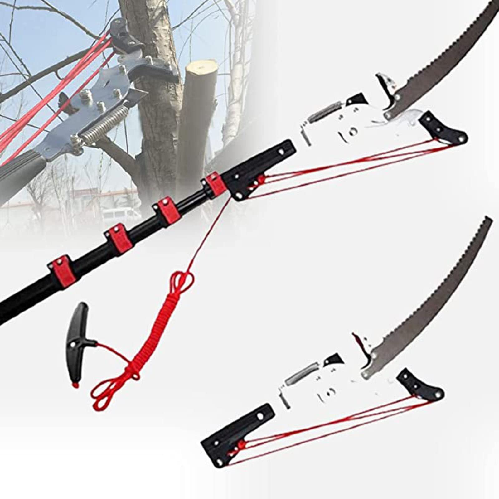 LTSRLL Svettatoio Telescopico Professionale, 2 in 1 Forbici Rami Alti All'aperto Attrezzi Potatura Giardino, Adatto per La Potatura Forestale, Luoghi Necessari Rami Potatura,7.2m