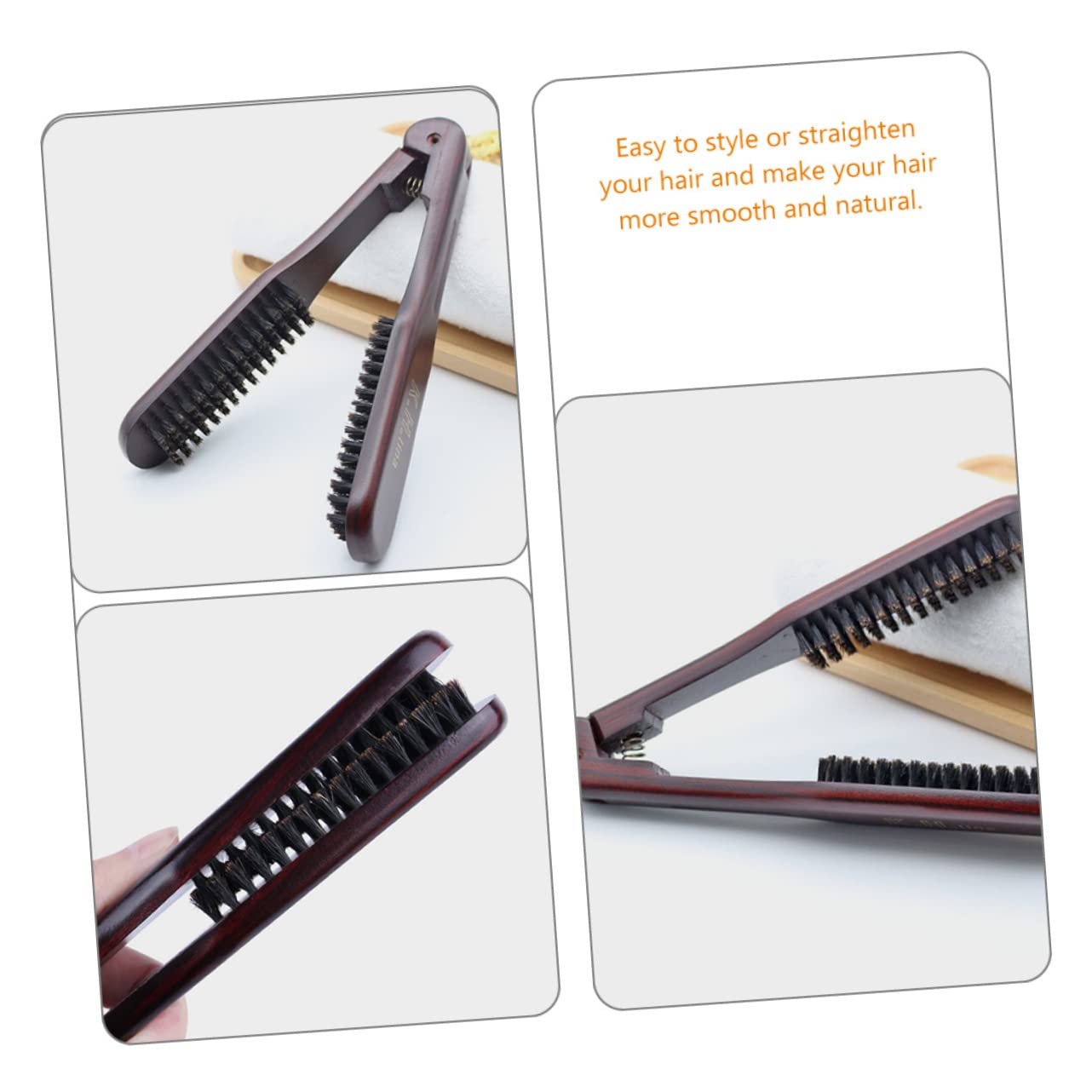FRCOLOR 2 Piezas Peine alisador de férula peine de peinado cepillo de pelo de pinza cepillo curly rizos cepillo rizos peines para hombres plancha de pelo herramienta de peluquería plegable