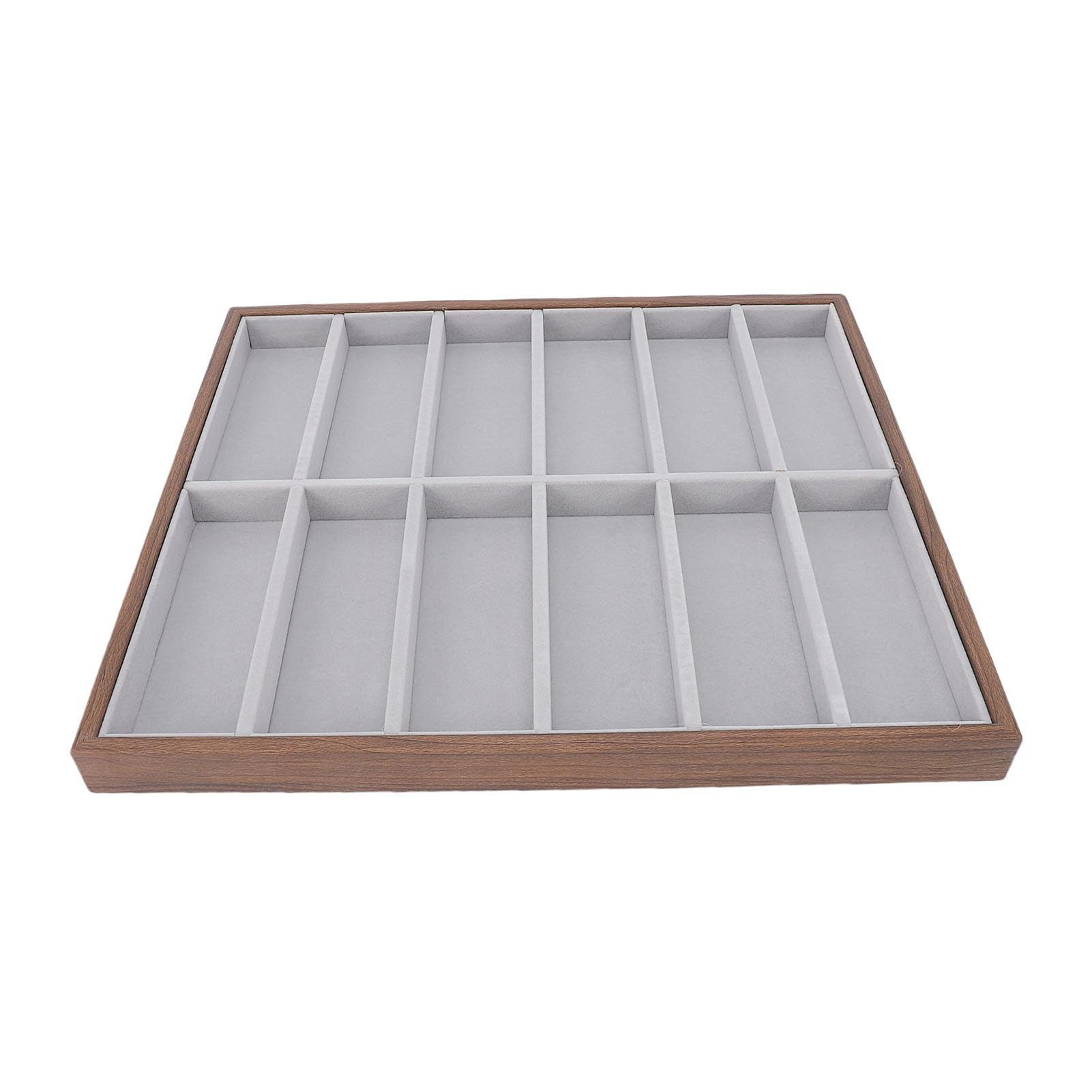 Brillen-Organizer-Tablett, Aufbewahrungsbox, Sonnenbrillen-Display für Brillen mit Holzmaserung
