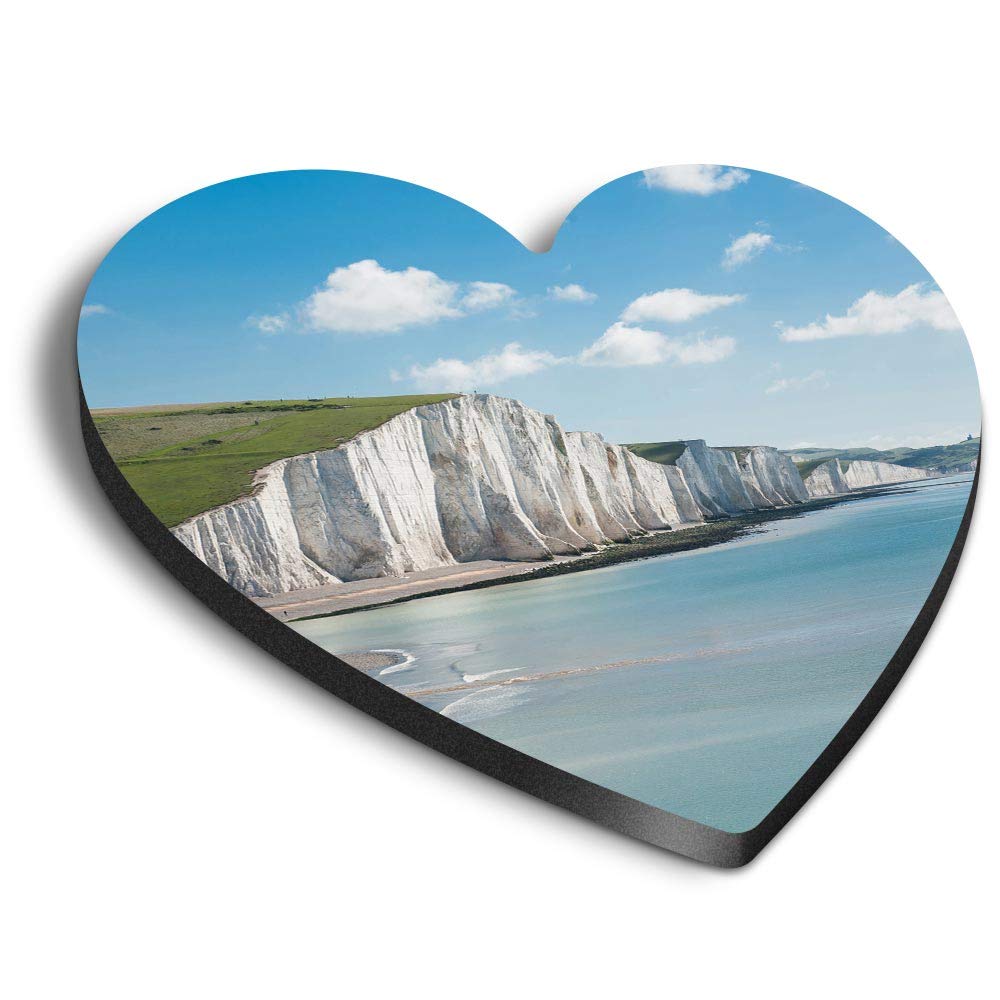 Destination Vinyl Ltd Multicolor 1 X Heart Mdf Magnets - Seven Sisters Chalk Cliffs England 16126
