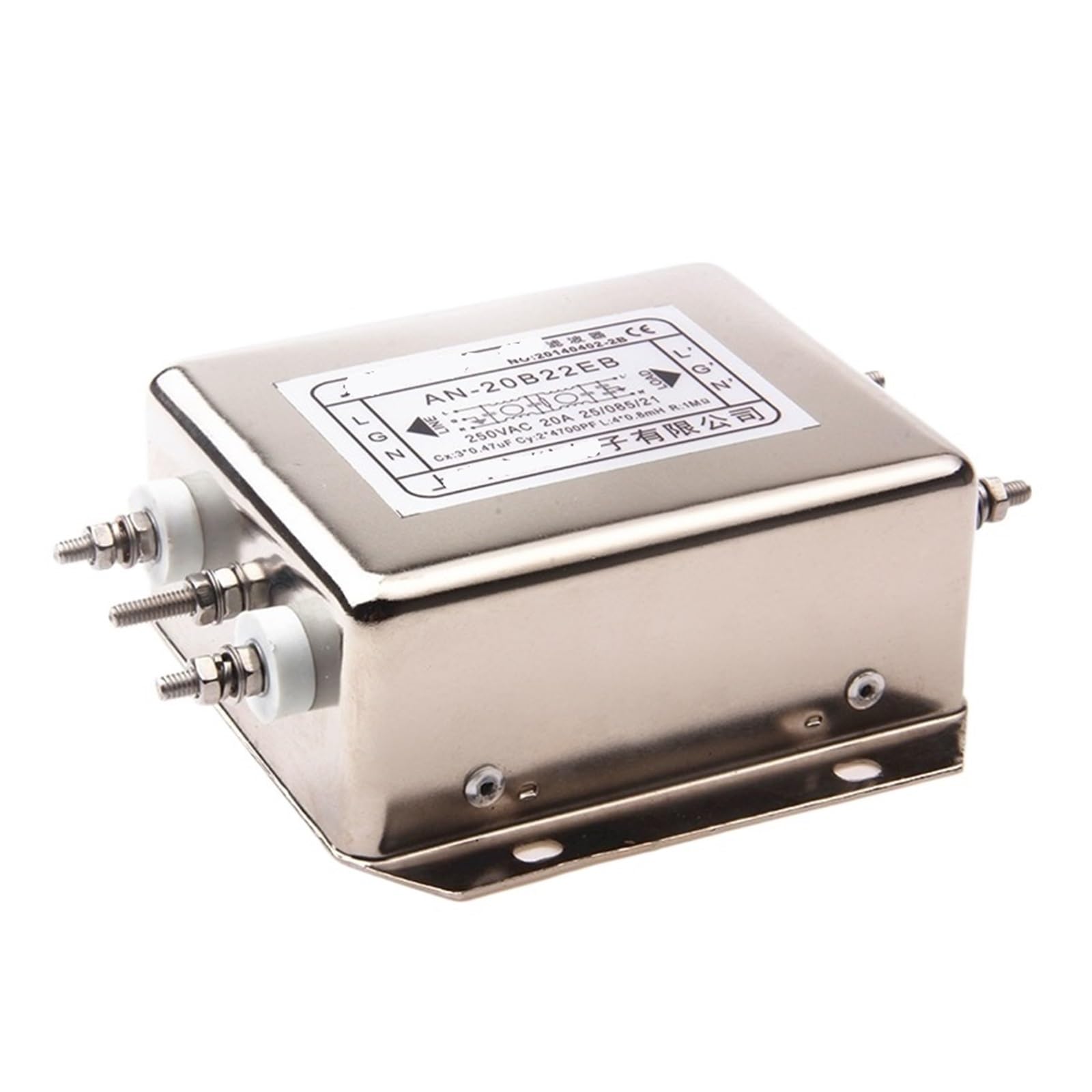 Filtro de potencia monofásico AN-20B22EB que optimiza el rendimiento del servomotor