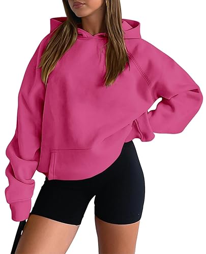 onlypuff Women Pullover Sweatshirt Long Sleeve Hoodies Kangaroo Pocket Fleece