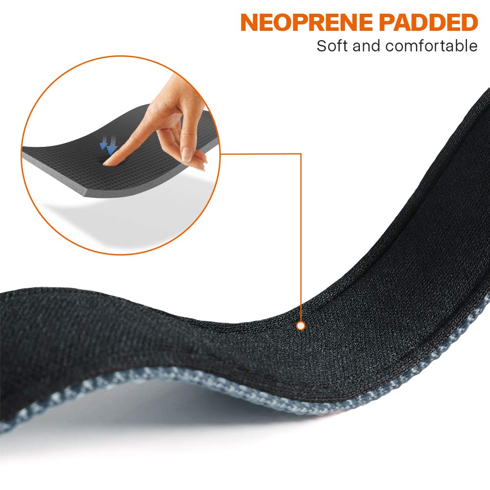 Taglory collare per cani, Imbottito Nylon Regolabile Traspirante Riflettente Collari per Cani di Taglia Media, Grigio