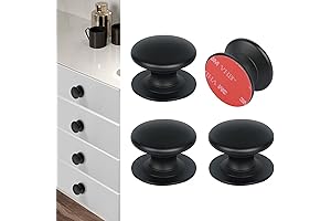 CcHhyyt - 4-Pack Aluminum Self-Stick Cabinet Knobs, No Drilling Required