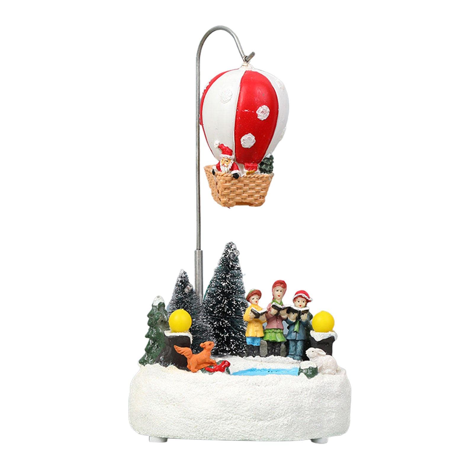 Casa de pueblo de Navidad - Decoración navideña luminosa clásica, escena de pueblo de vacaciones en miniatura | Pantalla de mesa LED, país de las maravillas de invierno con pilas, cómoda decoración