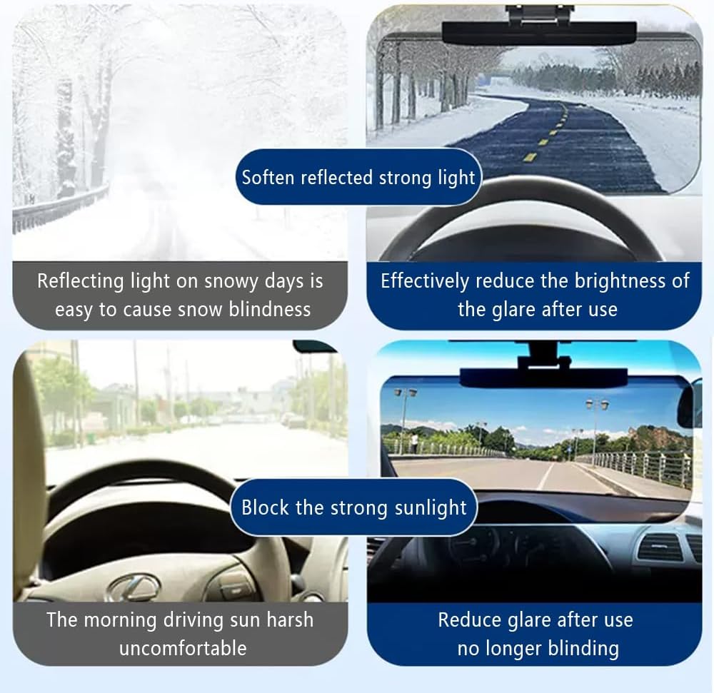 2PCS Car Visor Extender Sun Blocker,Updated Angle-Adjustable Car Sun Visor Extender,Universal Cars Accessories Interior Suns Visors Extenders for Cars Protects Eyes Fit Most Vehicles