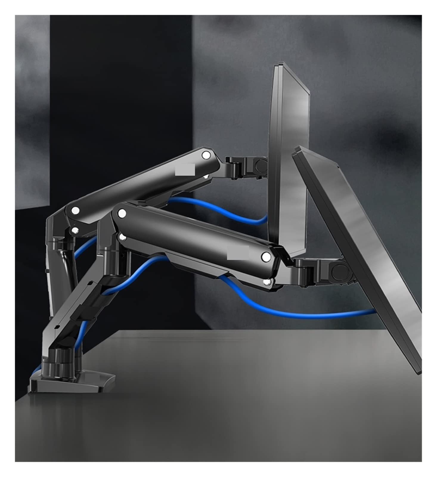 Supporto per Schermo, Braccio Meccanico a Molla per Monitor da scrivania a Doppio Arco da 27-34 Pollici, Portata 5-16 kg, Supporto per Monitor ultrawi,