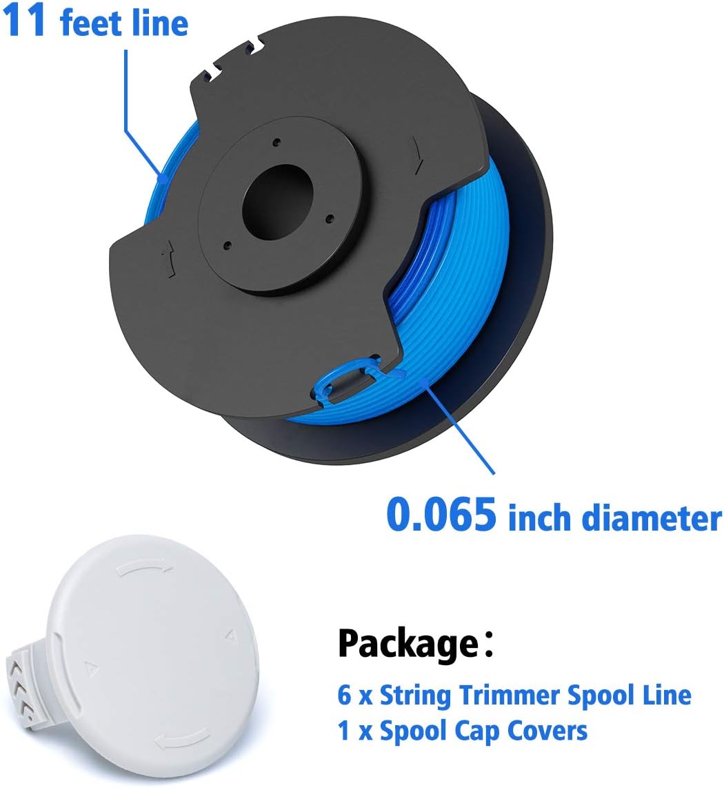 X Home Weed Eater String Compatible with Most Ryobi Cordless Trimmers, 6 Spools & 1 Cap, Part#AC14RL3A