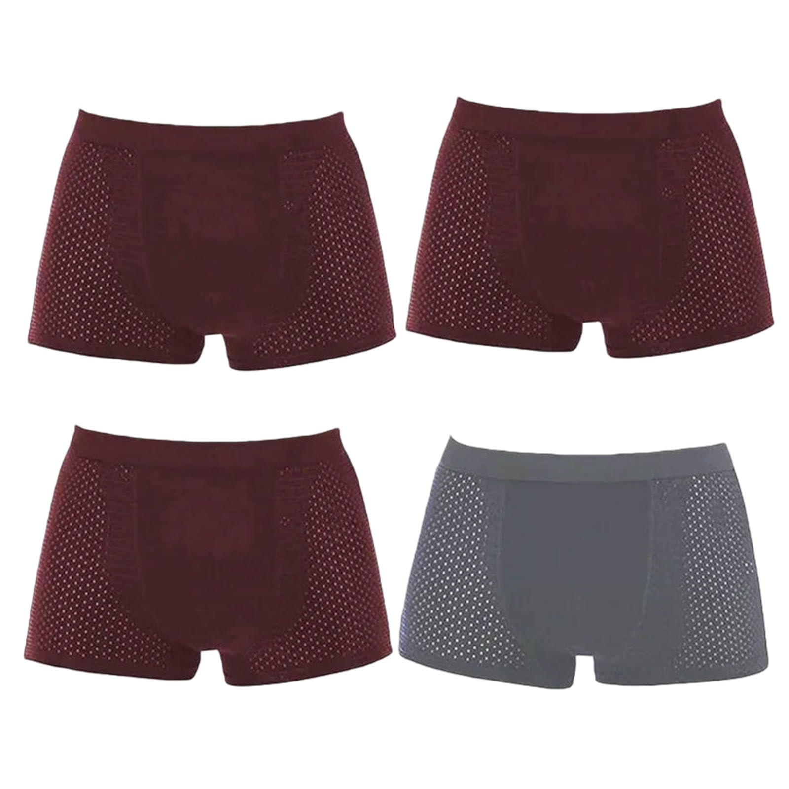 Boxer Uomo Confezione da 4 con Custodia A U, Mutande Quotidiane, Ventilato, Antiodore, Traspirante, Elasticizzato, Intimo Maschile Quotidiano-e-Asiatico XXL 60-72 kg-4 Pezzi