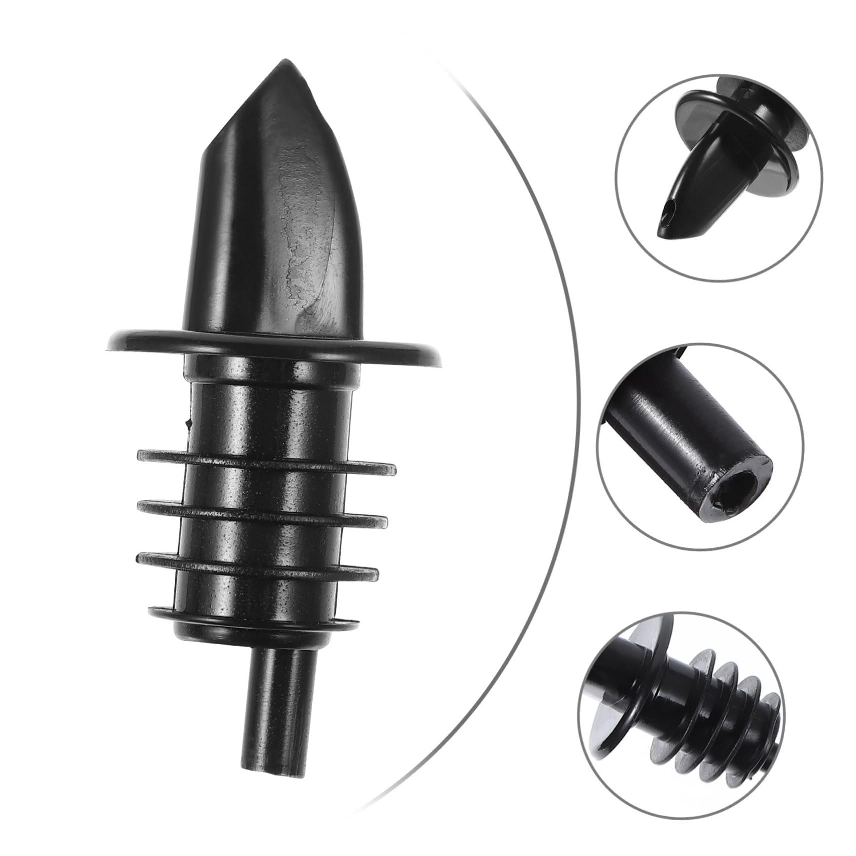 COLLBATH 12 Pcs Wine Pourer Bottles Spouts Wine Dispenser Bottle Pourer Cocktail Pourers Bottle Tapered Spout Drink Wine Bottle Accessories Spout Cover Vinegar Pourer Abs Black