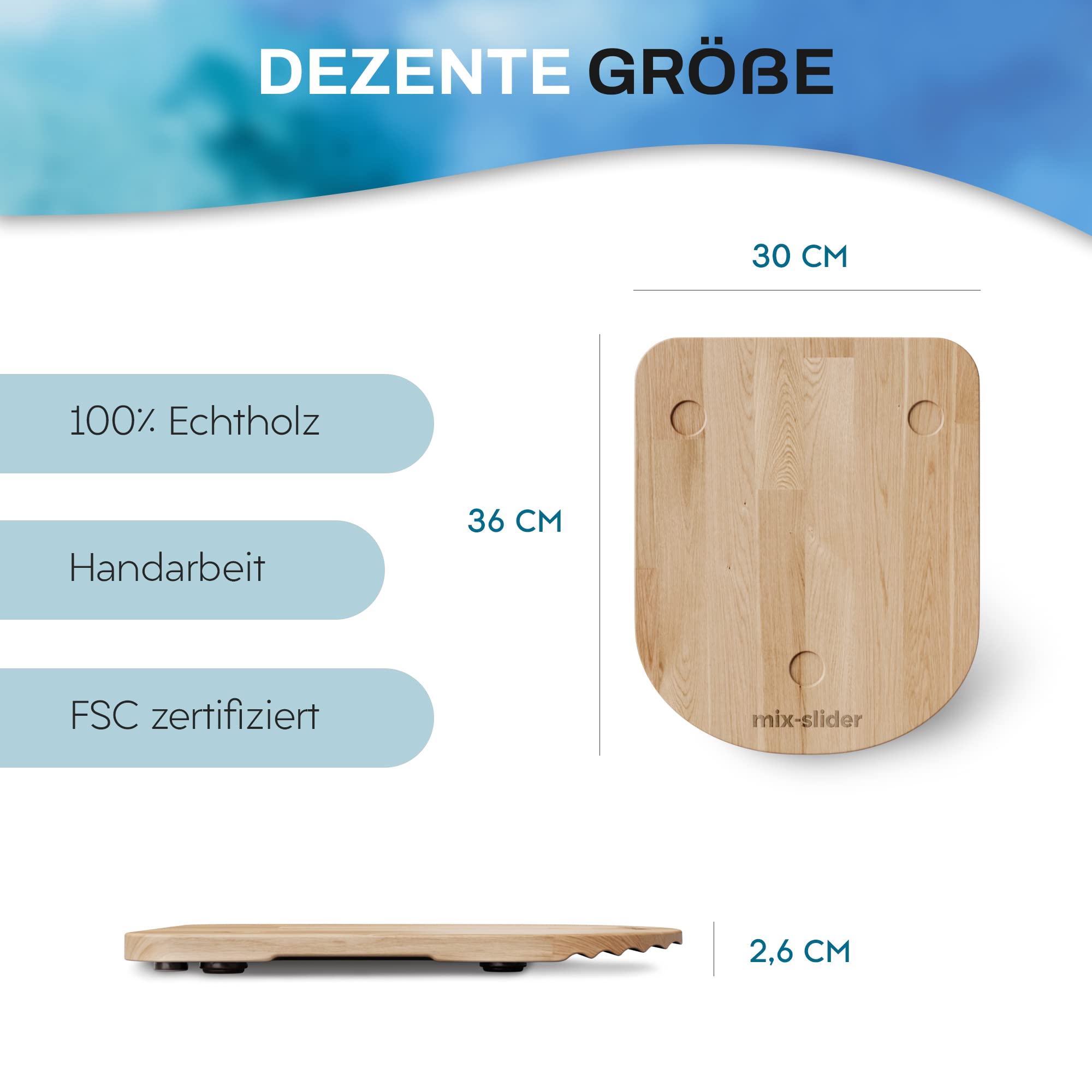 PEARWAY Tavola Scorrevole Per Thermomix TM6 E TM5 – Legno Di Faggio Massiccio, Made In EU, Bianco, Proteggi Bilancia
