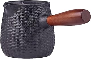 Cast Iron Teapot Stove Top, with Heat Retaining, 600ml Capacity, Tea Kettle, Loose L-eaf Tetsubin with Wood Handle, Black Classic Design, for Camping, Travel, Boiling, Kitchen, Adults