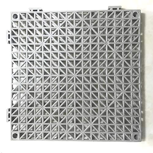 12 Pack Modular Interlocking Cushion 11.5" X 11.5" Mat Floor Tile Mats Drain Pool Patio Balcony Yard Pet Area Washer Pad(Gray) #TOP2