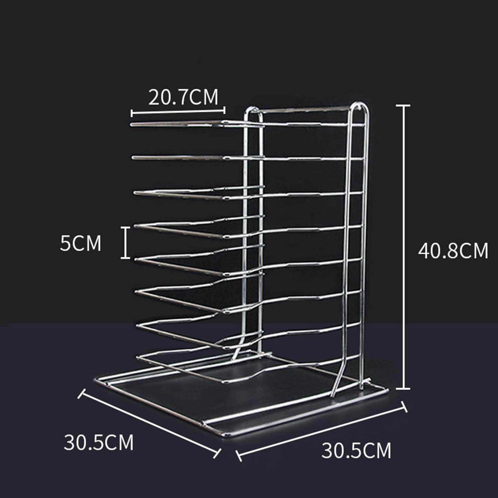 Qianly Support à Pizza en Acier Inoxydable, Gain de Place, Support de Rangement, Plateau de Table réutilisable, présentoir pour Restauration, Pique-Nique, Huit Couches