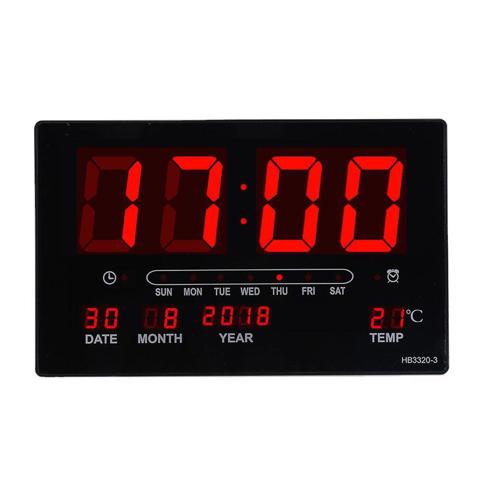 Pleayietoopiatiey Digital Wall Clock W/Temperature For Fitness Alarm Clocks With Day Date