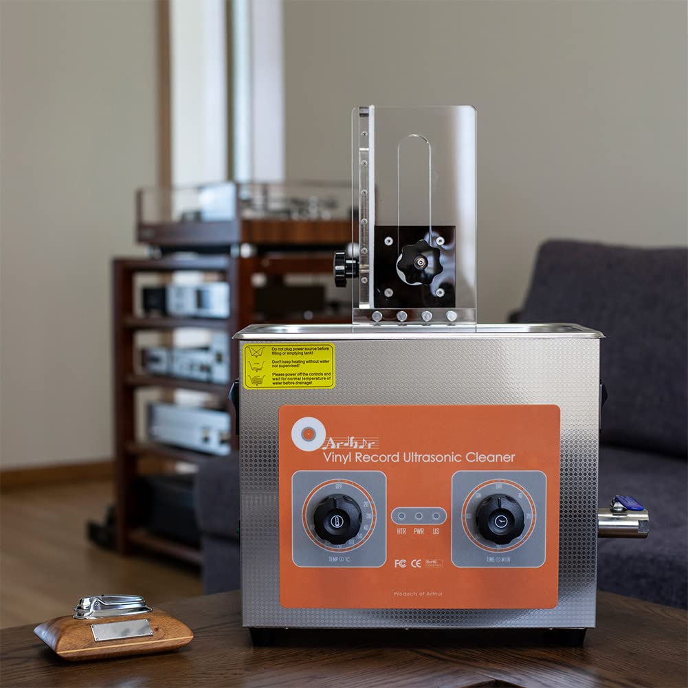 Macchina per la pulizia dei dischi in vinile, capacità 4 litri con timer di riscaldamento, rondella LP professionale da 140 W per album in vinile da 30,5 cm, pulizia e manutenzione efficaci