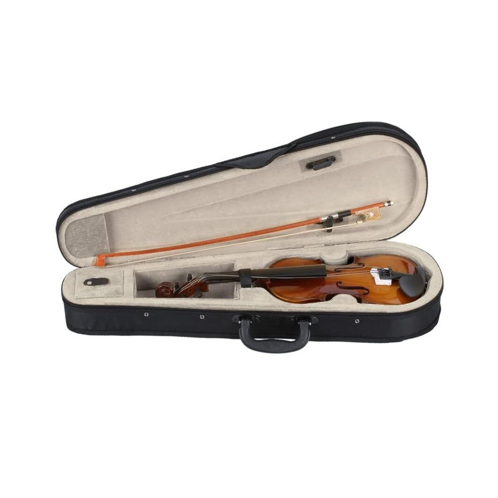 Violino 1/8 per principianti, set con custodia, archetto, colofonia finitura naturale, ideale per bambini dai 3 ai 5 anni, strumento di apprendimento, violino a grandezza naturale non incluso