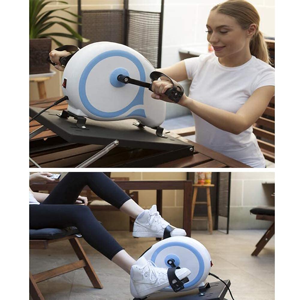 Przenośny Rower Treningowy Z Pedałami Elektrycznymi Mini Rehabilitacyjny Rower Treningowy Z Regulowanym Oporem, Elektryczny Rehabilitacyjny Sprzęt Do Ćwiczeń, Ramię I Noga Pedały, E