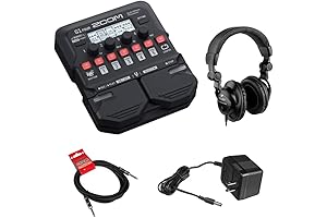 G1 Four Family Bundle with Polsen Headphones, Power Adapter and 10' Instrument Cable
