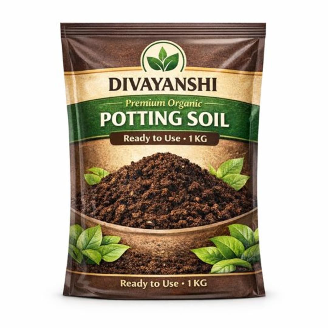 Divayanshi Premium Potting Soil Mix for Plants & Gardening | Ready-to-Use Nutrient-Rich Soil for Indoor & Outdoor Pots | Ideal for Flowers, Vegetables & Home Garden- 1kg