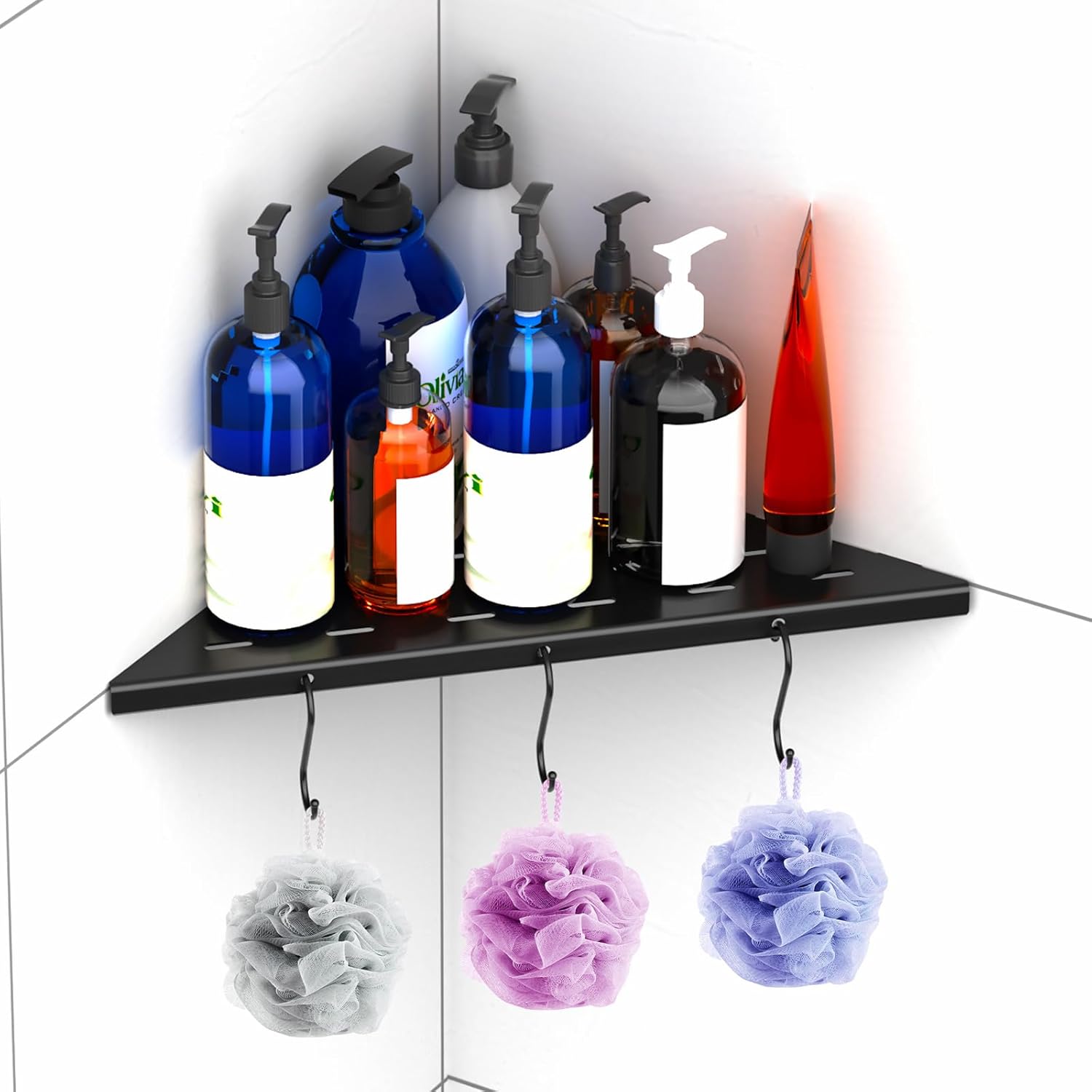 MIKHAEL Corner Shower Shelf 10" Matte Black 304 Stainless