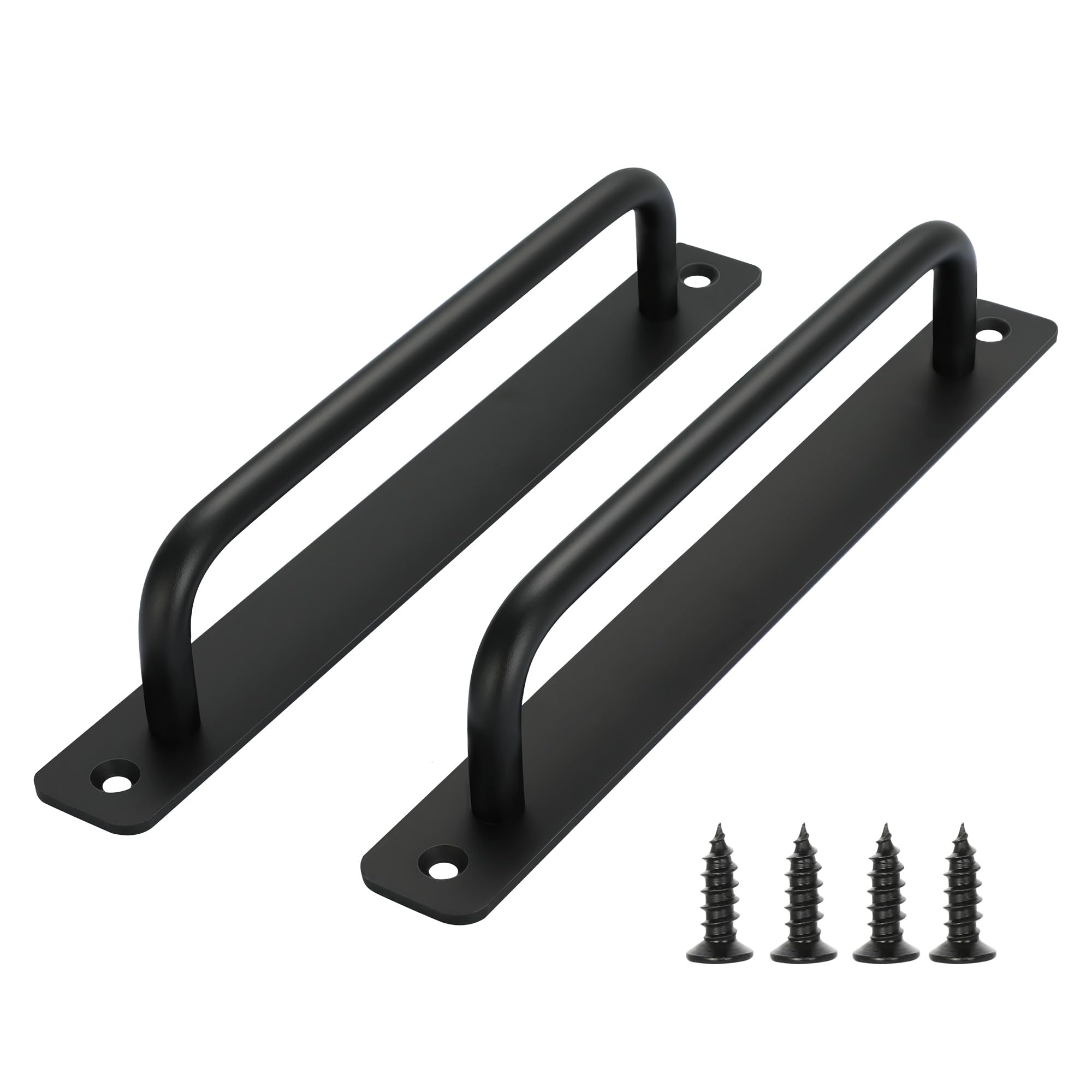 Malimali 4 Pack Black Barn Door Handles, 7-1/2" Hole Center Gate Handle Sliding Door Handles Modern Aluminium Door Pull for Pocket Door Bifold Closet