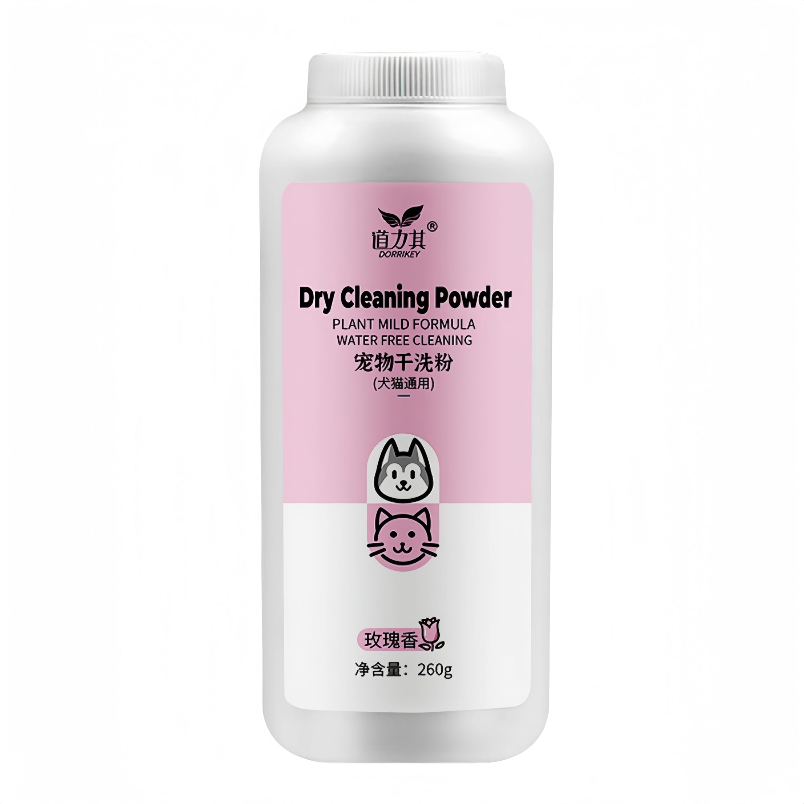 Dry Cleaning Powder for Cats and Dogs - Keep Your Pets Clean and Fresh (Rose)