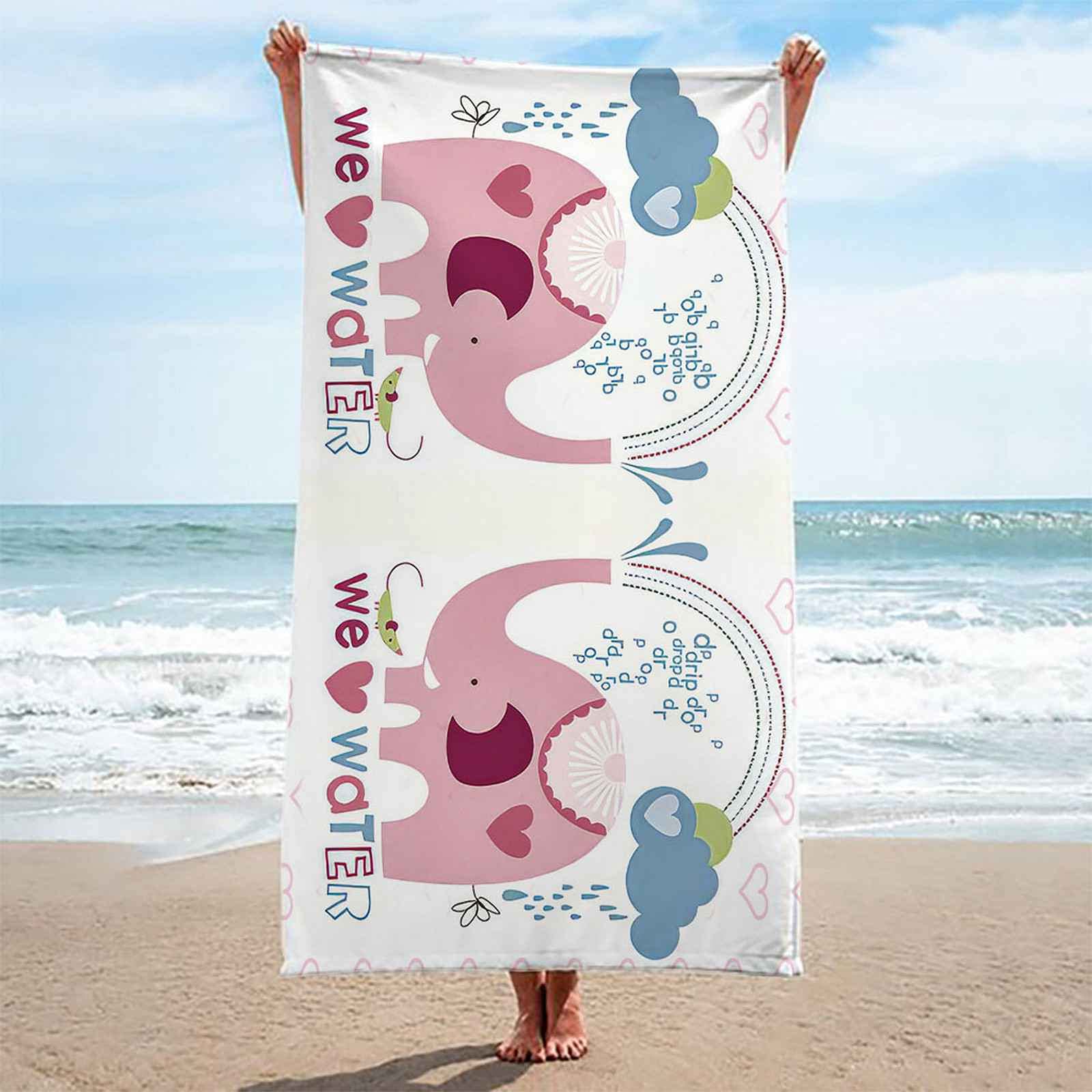 Serviette De Plage Microfibre Zomer 70x140 Cm - Motif Forêt & Cerf Marron - Séchage Rapide, Léger, Parfait Piscine & Voyage