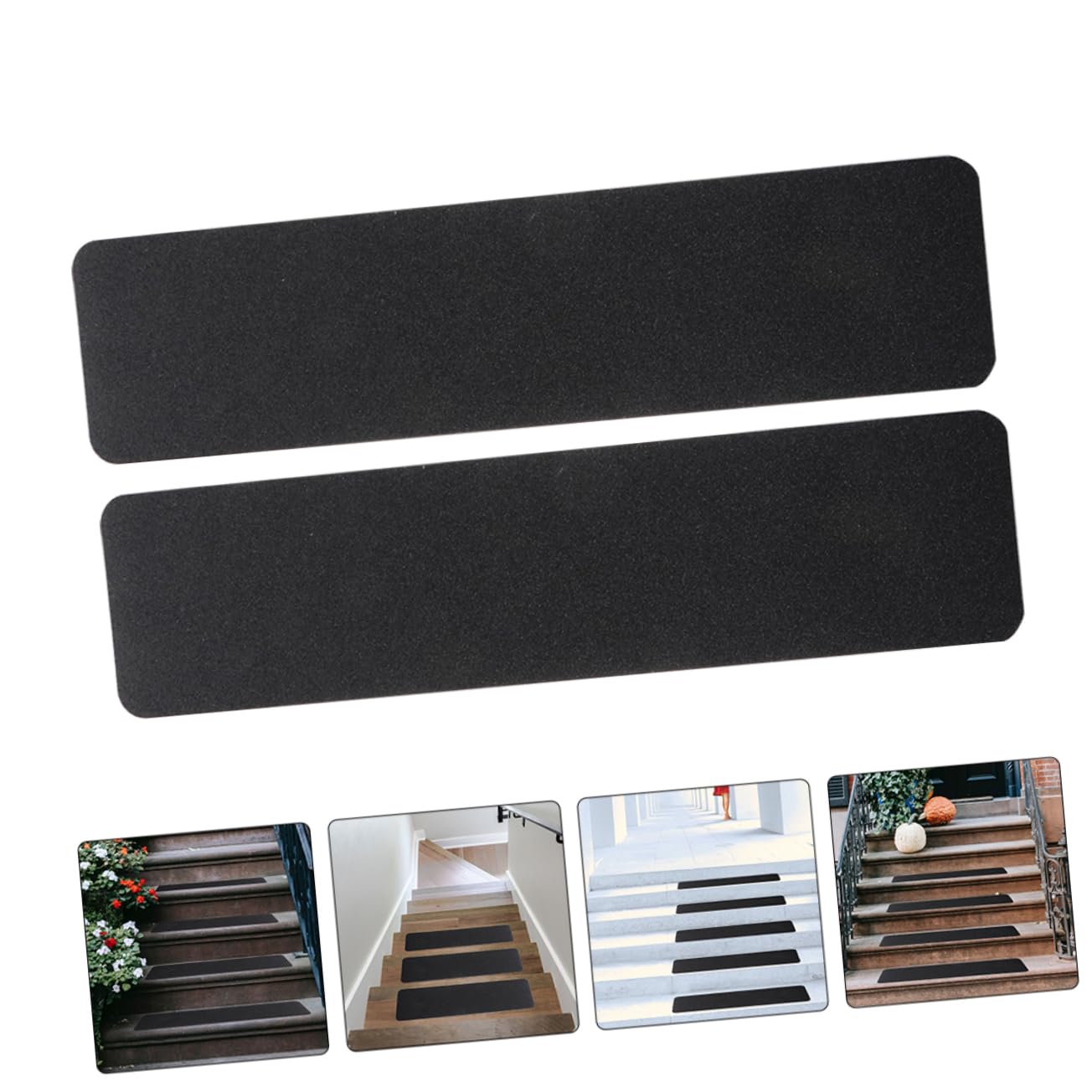 8 peldaños antideslizantes de PVC para escaleras, cinta antideslizante para escalones de interior y exterior, tiras de alfombra para mejorar la seguridad en escaleras, solución adhesiva antideslizante