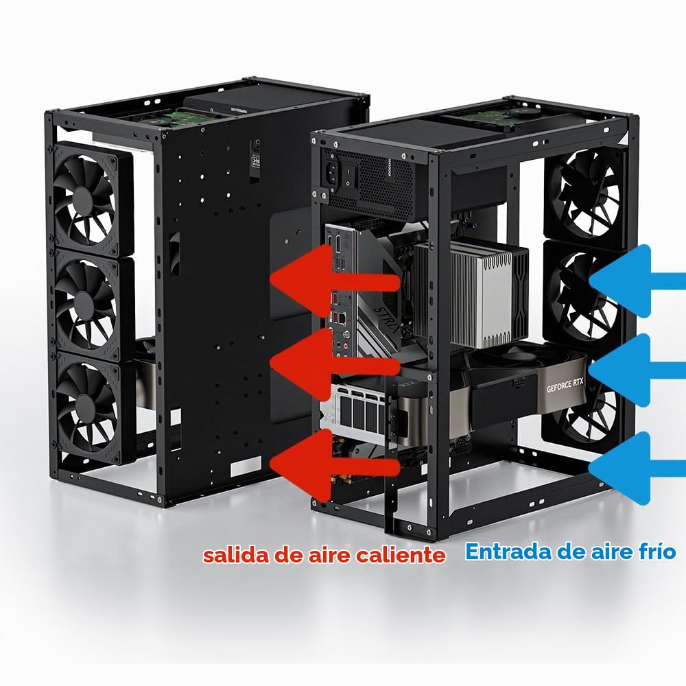 Banco de pruebas de PC, carcasa de PC al aire libre, chasis de computadora de marco abierto, soporte de servidor Techbench para placas base ETAX ATX MATX ETAX X79 X99 Micro ATX (apilable)