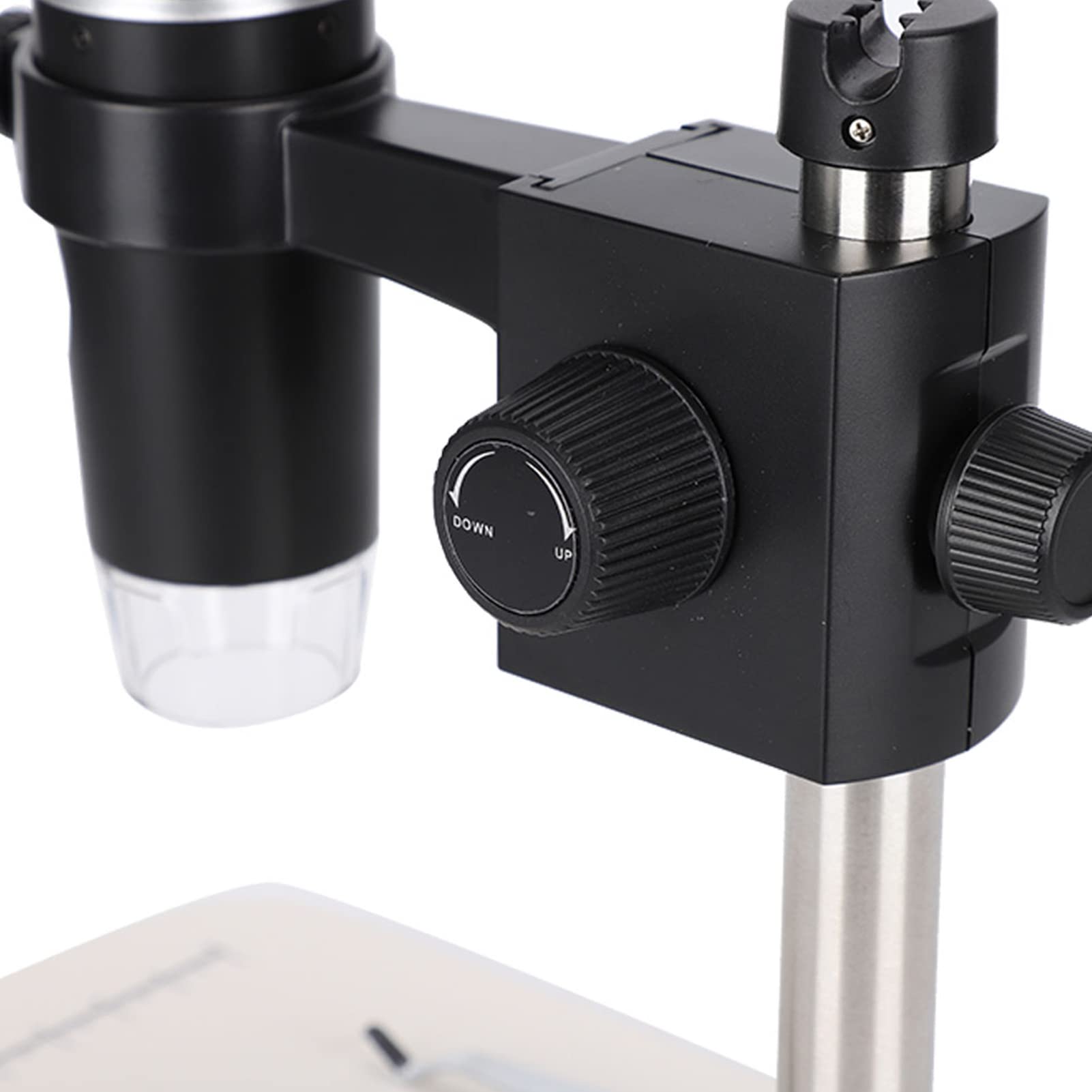 ASHATA Mikroskop Cyfrowy USB 300x 5 MP Mikroskop Elektronowy z 8 Diodami LED z Regulowanym Oświetleniem Statyw Pomiarowy, Profesjonalny Wideo HD do Kontroli, Lutowania Elektroniki