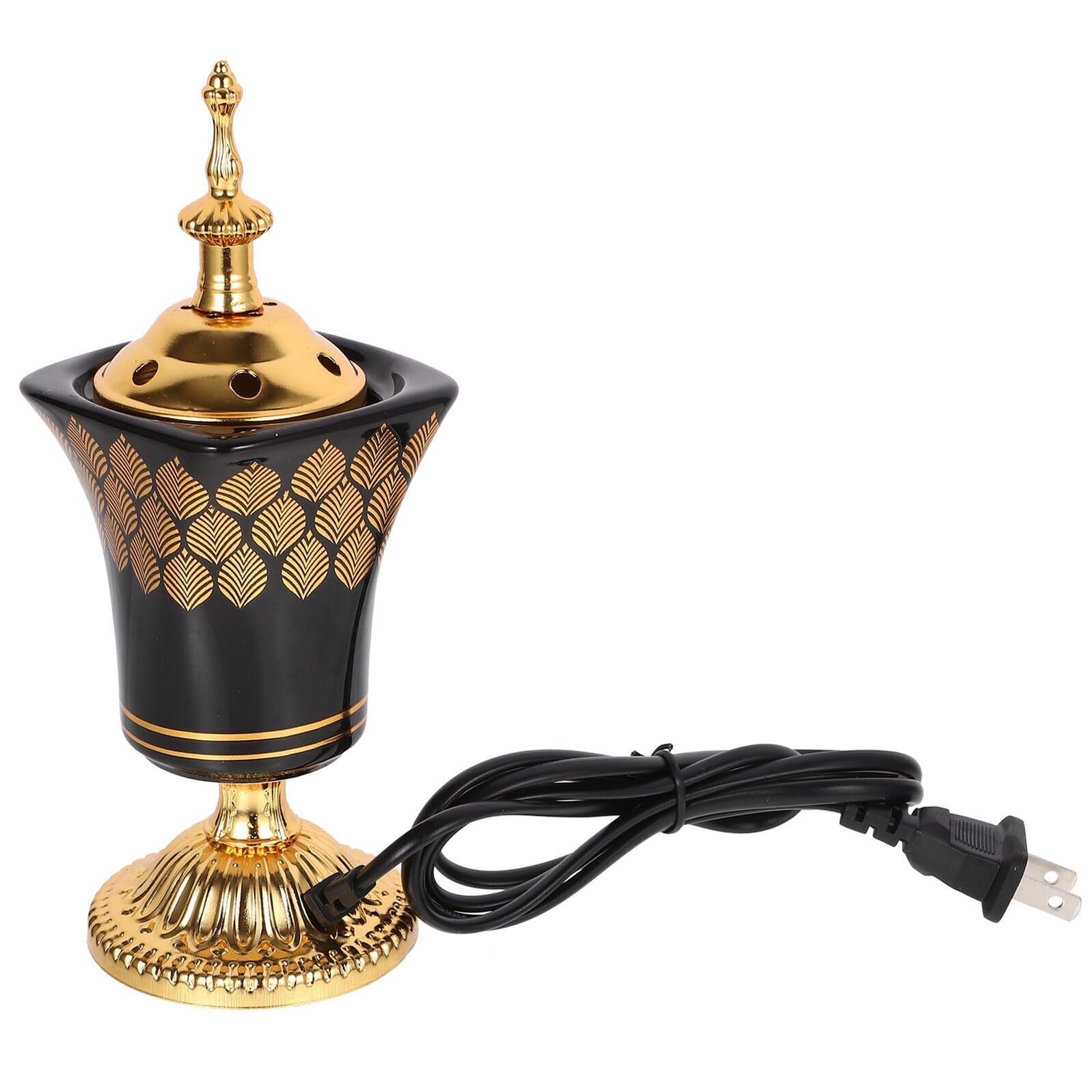 Electric Ceramic Incense Burner,Vintage Aroma Burner Compact Censer for Bakhoor, Frankincense & Cones Home Office Yoga