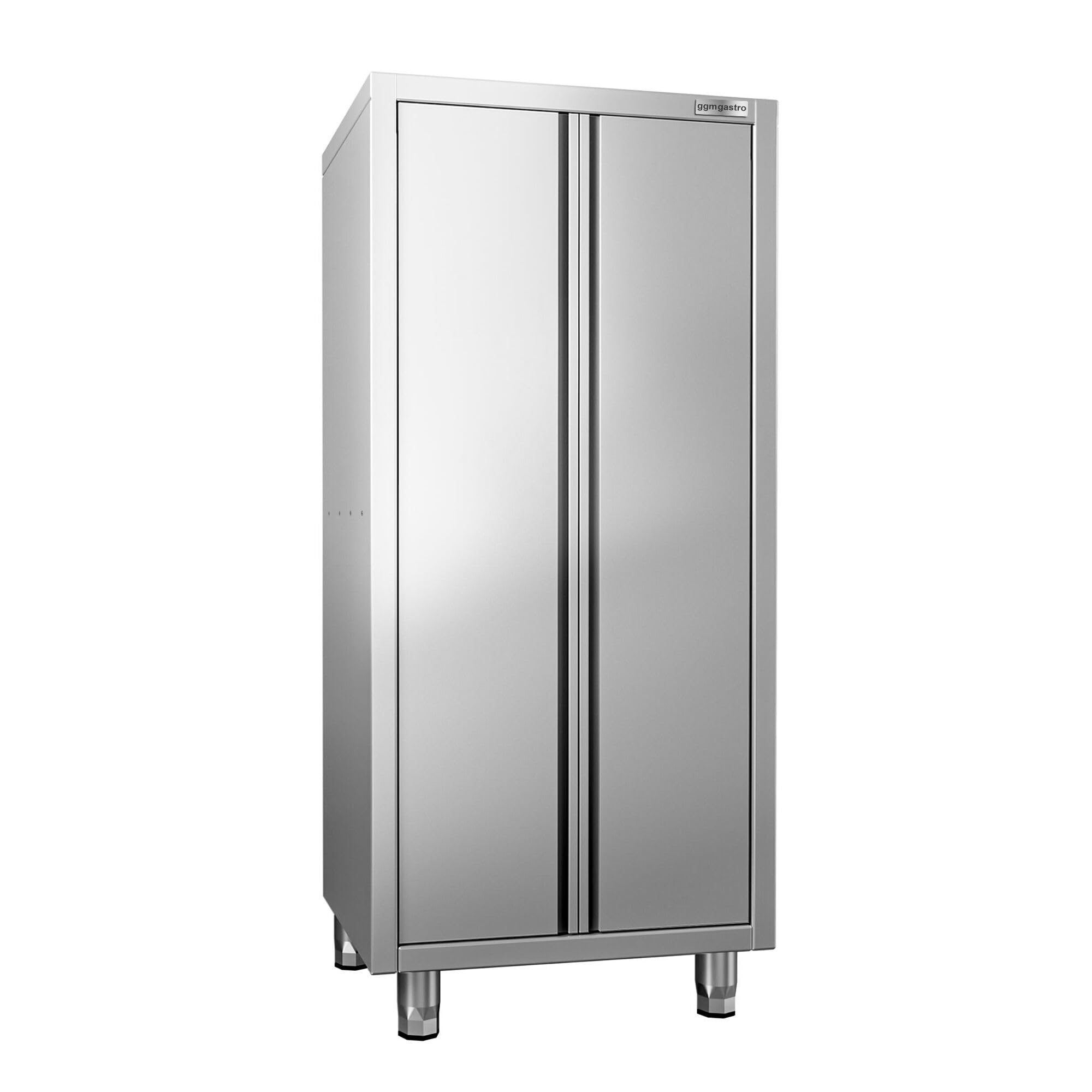 GGM Gastro Geschirrschrank 800x700x1800mm mit 2 Flügeltüren | Robuste Edelstahlkonstruktion, verschweißte Qualität, leichte Reinigung, höhenverstellbar, ideal für den Gastro-Alltag