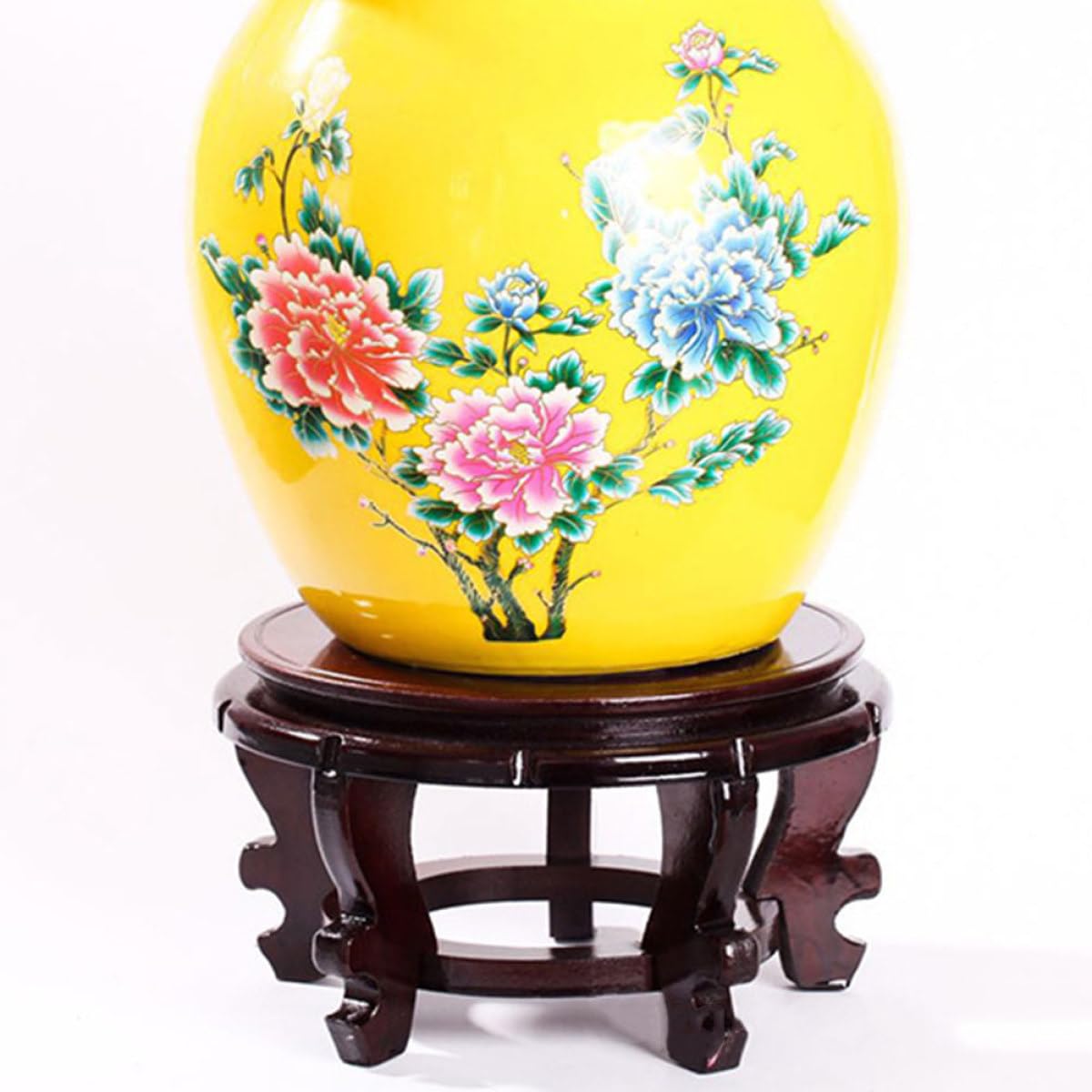 Gatuida Soporte para Macetas de Madera Maciza Redondo 24 Cm de Diámetro, Base Resistente para Plantas y Jarrones Decorativos, Elevador Estable para Interior y Exhibición de Estatuas