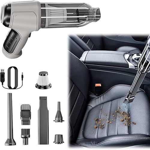 Pousbo Aspiradora inalámbrica de mano para automóvil, aspiradora de mano de succión fuerte, aspiradora portátil inalámbrica, aspiradora 3 en 1 de