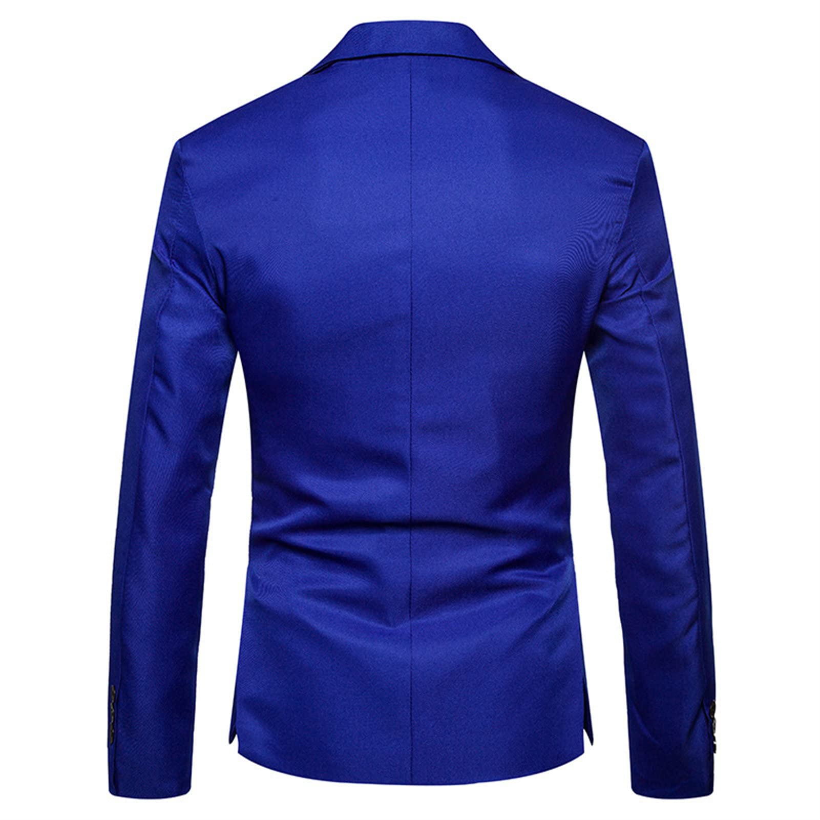 Men's Slim Fit Daily Blazer Lightweight One Button Lapel Slim Fit Business Jacket Solid Wedding Party Sport Coat (Blue,X-Large)