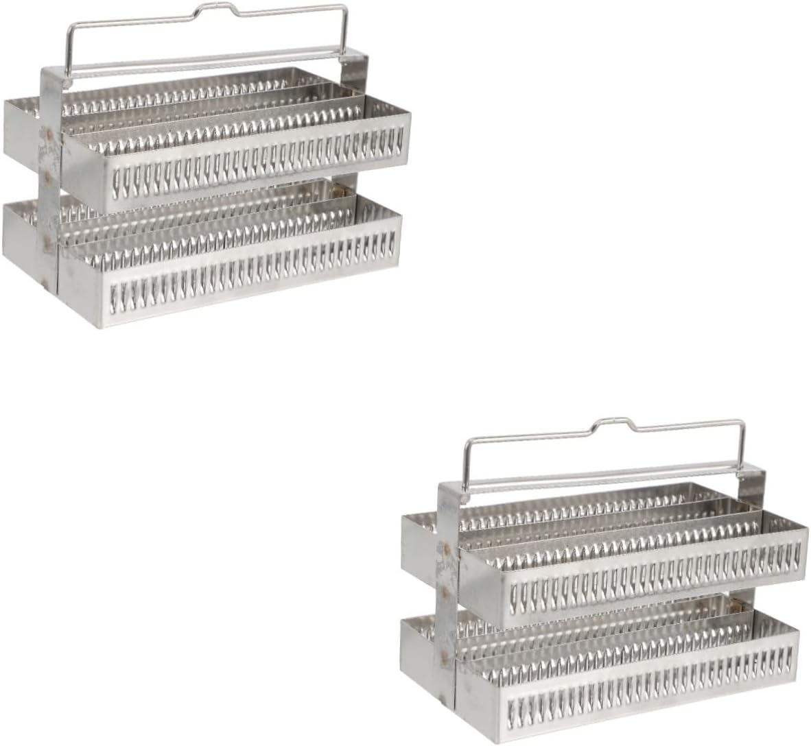 2pcs Positions Glass Slides Rack Stainless Slide Rack Holder Microscope Accessories for Biology Lightweight Portable Storage