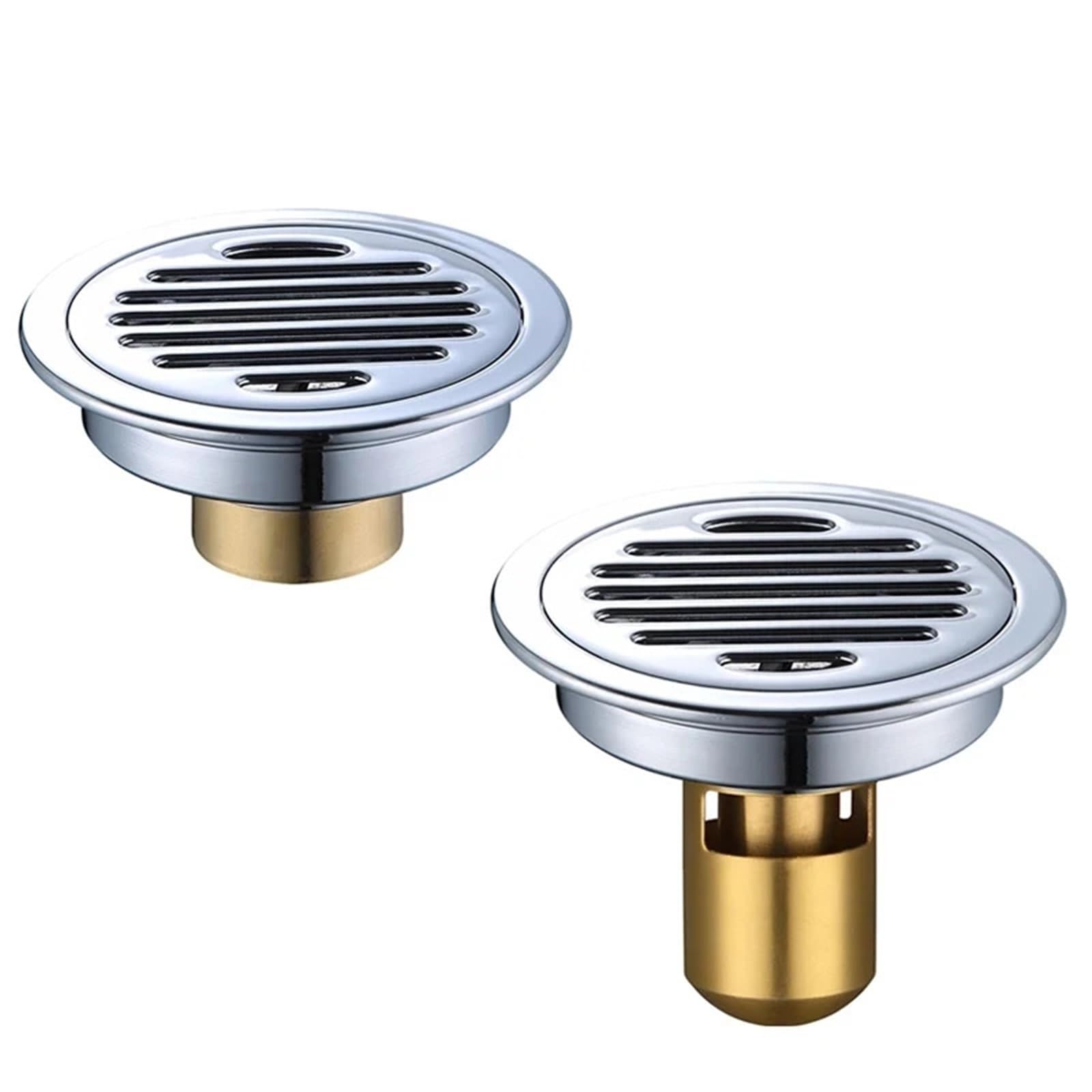 Floor Drain Copper Bathroom Balcony Shower 10cm 12cm Electroplated Deodorizing Drainage Device(Red)
