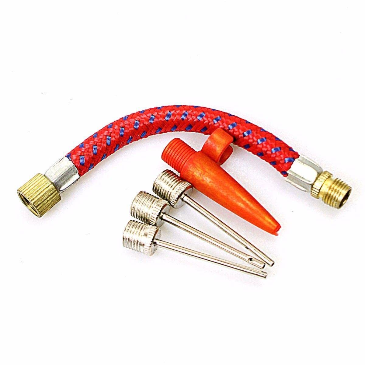 Ball Inflating Needles Set with Car Valve Flexible Air Hose Extension Nozzle Connectors for All Type Tyres Toys