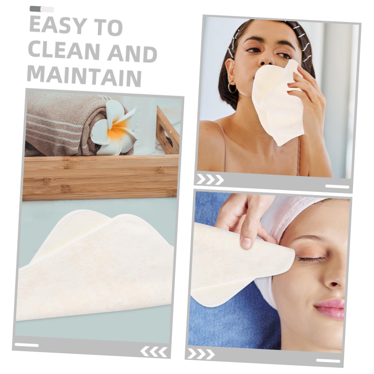 BESTYASH 5 Series Toallas Para Lavarse La Cara Tallas De Cara Vestimenta Toallita Lavar La Ropa Paños De Lavado De Cara Fibra De Bambu Beige 2 Piezas X 5