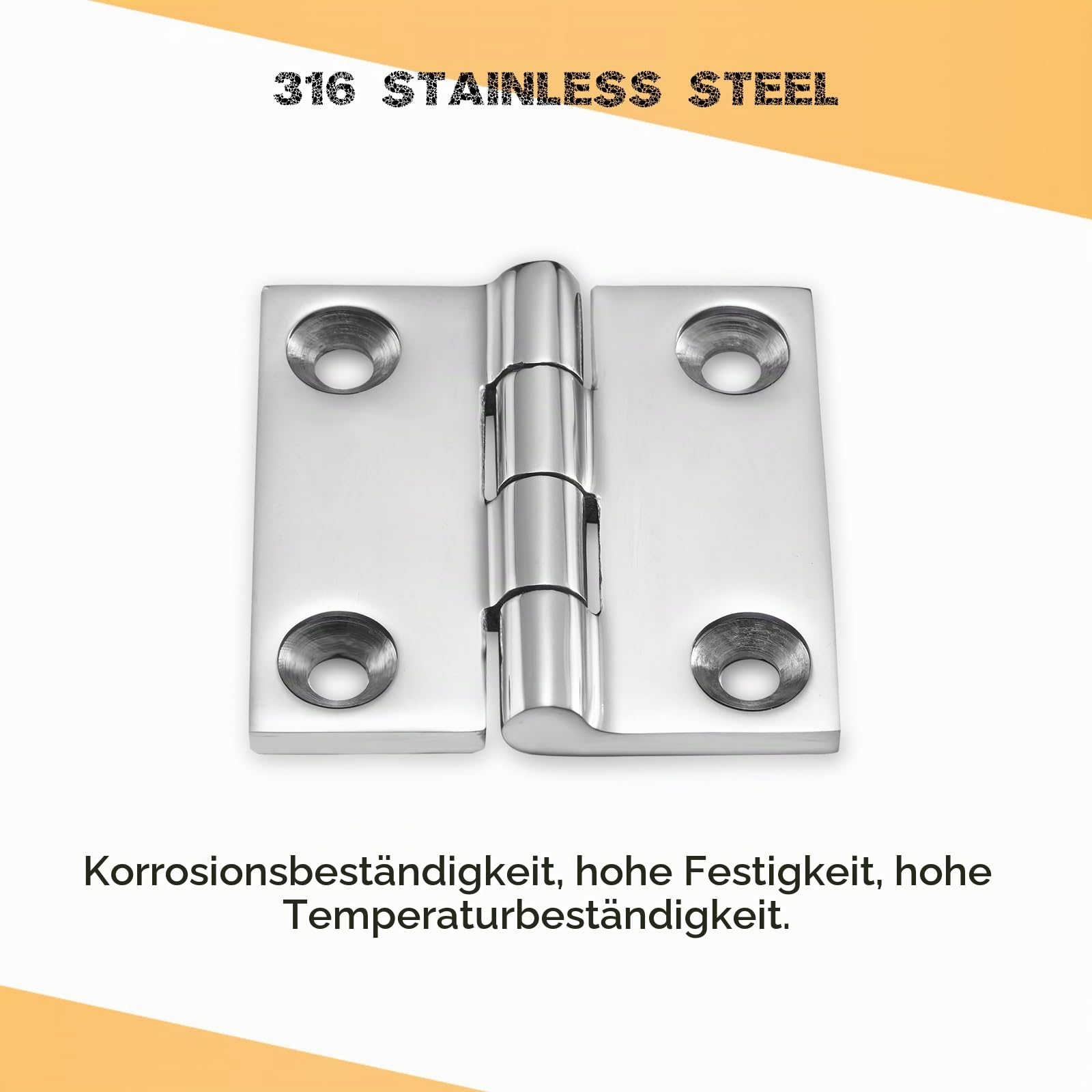 Robuste Scharniere für Boote, 316 Edelstahl, 5 x 5 cm, stabile Deckschranktürscharniere mit Schrauben (6 Stück)